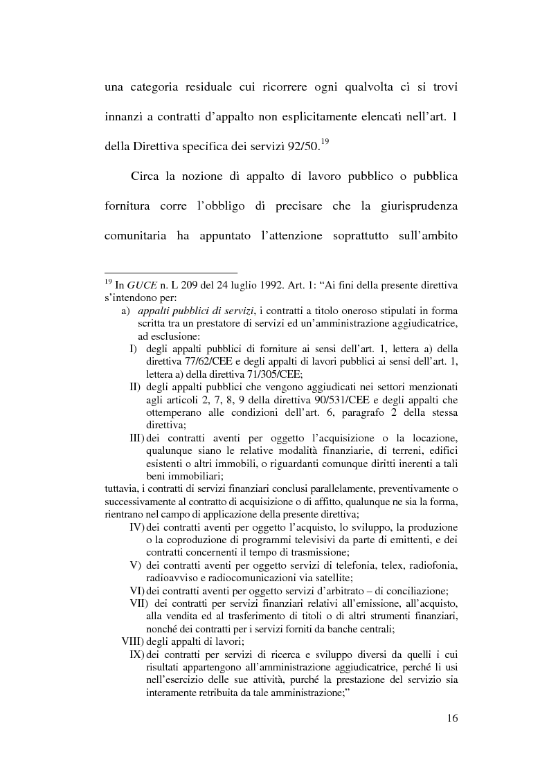 Anteprima della tesi: La normativa comunitaria in materia di appalti pubblici, Pagina 13