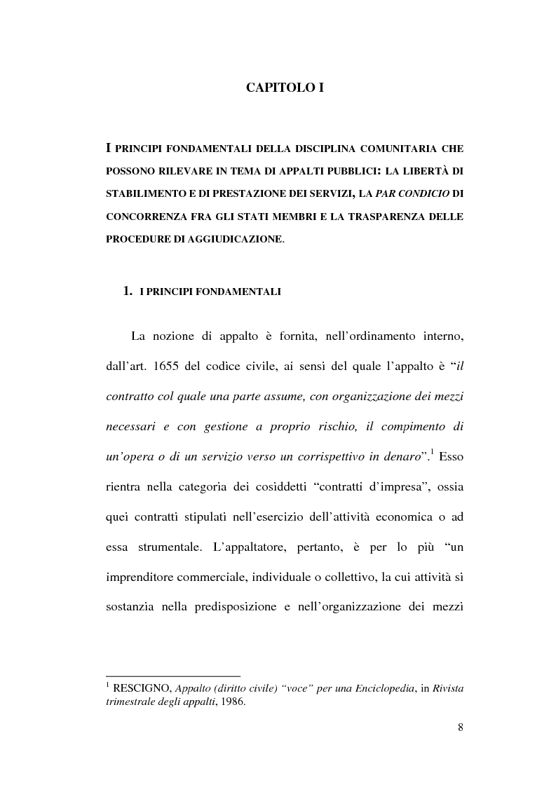 Anteprima della tesi: La normativa comunitaria in materia di appalti pubblici, Pagina 5