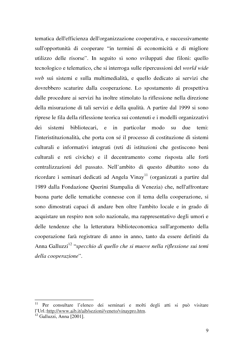 Anteprima della tesi: La cooperazione fra biblioteche pubbliche: sistemi e centri servizi, Pagina 7