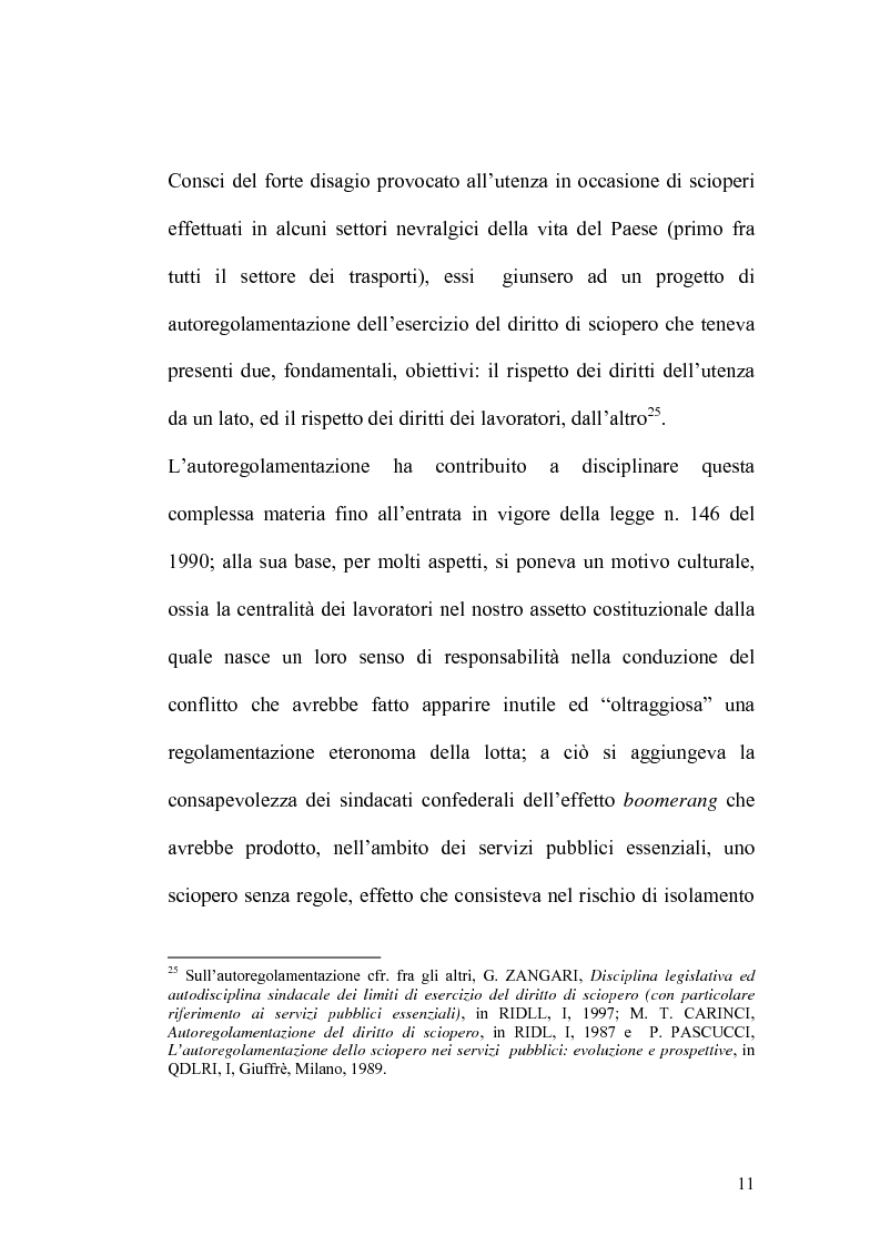 Anteprima della tesi: Sciopero nei servizi pubblici essenziali ed apparato sanzionatorio, Pagina 11
