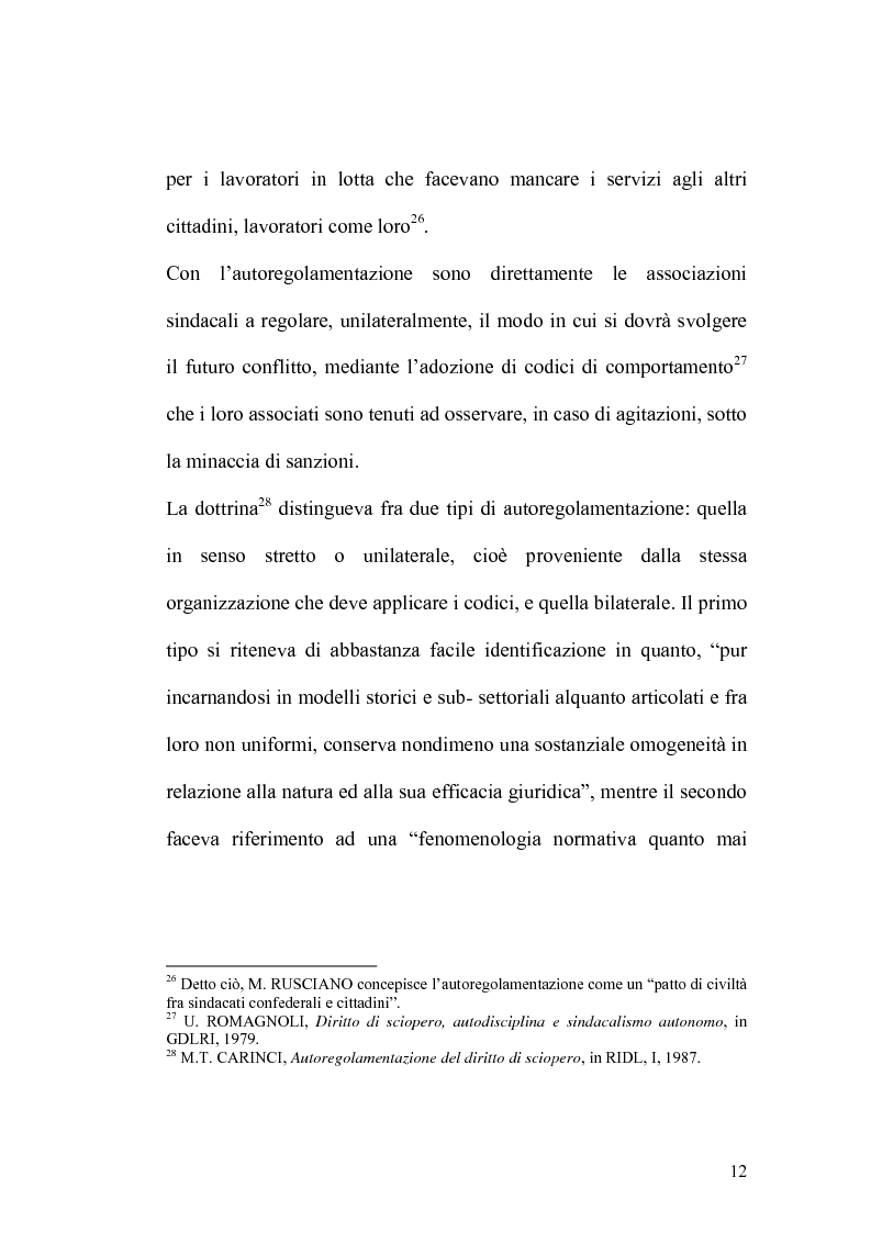 Anteprima della tesi: Sciopero nei servizi pubblici essenziali ed apparato sanzionatorio, Pagina 12