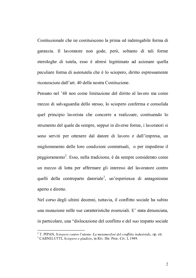 Anteprima della tesi: Sciopero nei servizi pubblici essenziali ed apparato sanzionatorio, Pagina 2