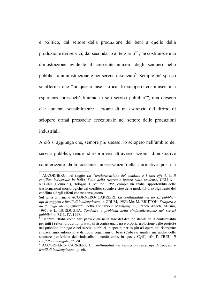 Anteprima della tesi: Sciopero nei servizi pubblici essenziali ed apparato sanzionatorio, Pagina 3