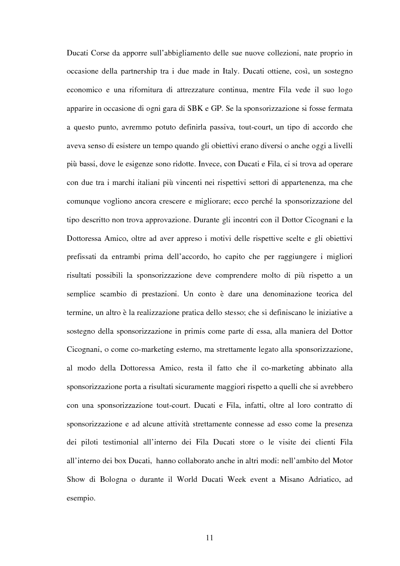 Anteprima della tesi: Il settore sportivo tra co-marketing e sponsorizzazione: il caso Ducati-Fila, Pagina 9