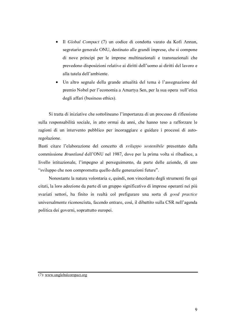 Anteprima della tesi: La responsabilità sociale delle imprese nel settore agroalimentare; il caso della C. Fiorucci spa, Pagina 9
