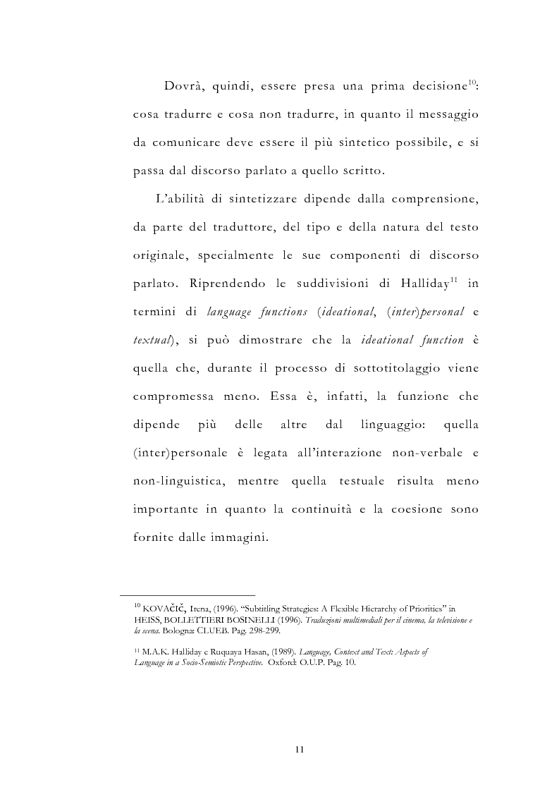 Anteprima della tesi: Traduzione filmica e adattamento al pubblico d'arrivo: il caso della versione italiana di ''Four Weddings and a Funeral'', Pagina 11