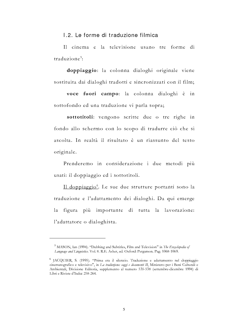 Anteprima della tesi: Traduzione filmica e adattamento al pubblico d'arrivo: il caso della versione italiana di ''Four Weddings and a Funeral'', Pagina 5
