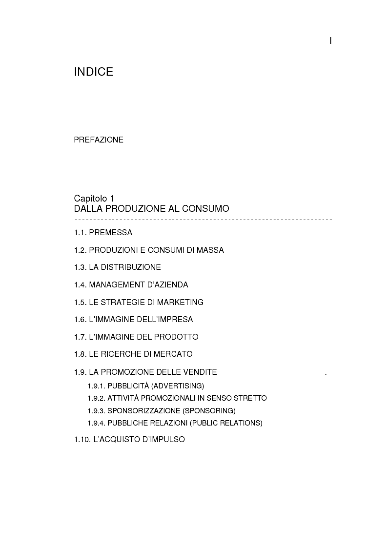 Indice della tesi: Il Mercato Discografico - contesto, caratteristiche e proposta di ricerca, Pagina 1