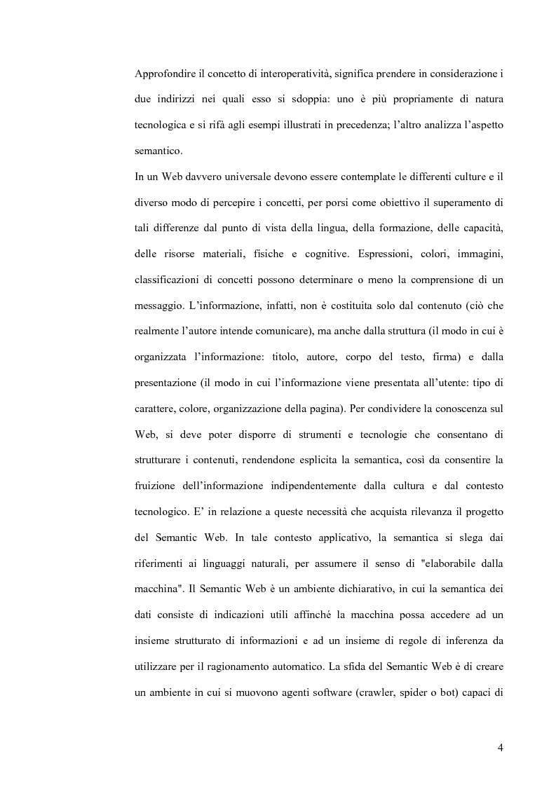 Anteprima della tesi: Interoperatività e intercreatività in rete: dall'uso della semantica alla costruzione di conoscenza condivisa, Pagina 4