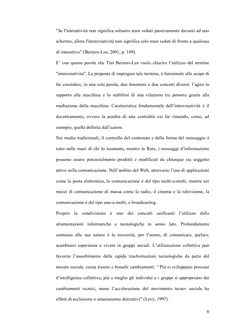 Anteprima della tesi: Interoperatività e intercreatività in rete: dall'uso della semantica alla costruzione di conoscenza condivisa, Pagina 6