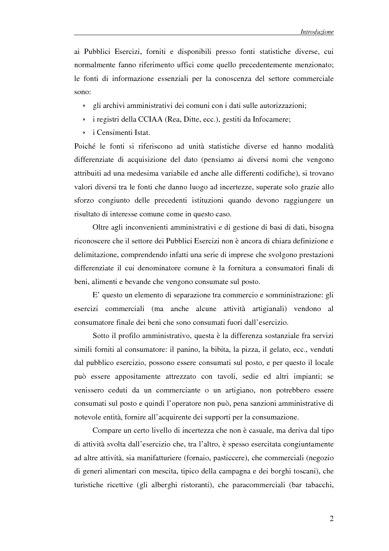 Anteprima della tesi: La tecnica Shift-Share: un'applicazione sui dati dei Pubblici Esercizi del Comune di Prato, Pagina 2