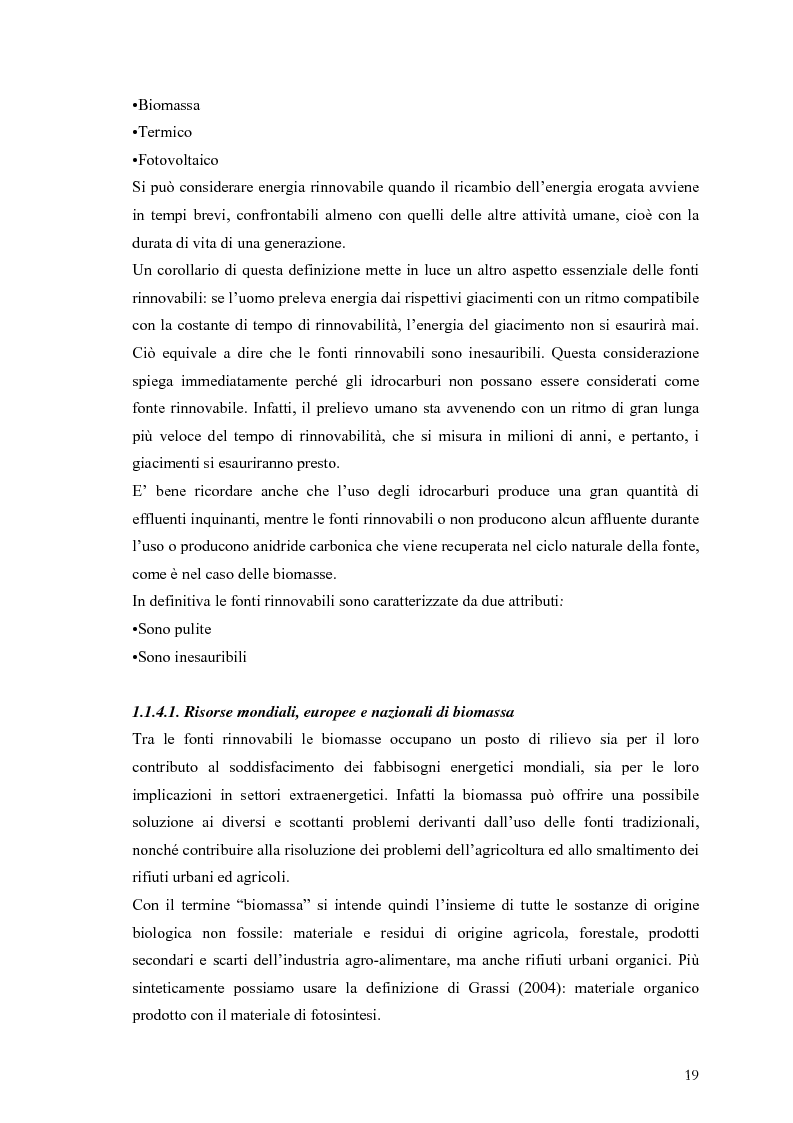 Anteprima della tesi: Analisi e caratteristiche di una nuova filiera di biocarburanti in Toscana, Pagina 13