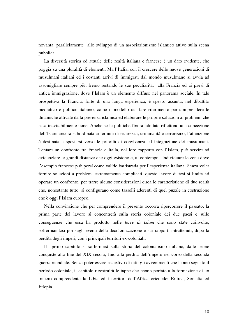 Anteprima della tesi: Terre di Islam. Italia e Francia nel mutare di un rapporto., Pagina 7