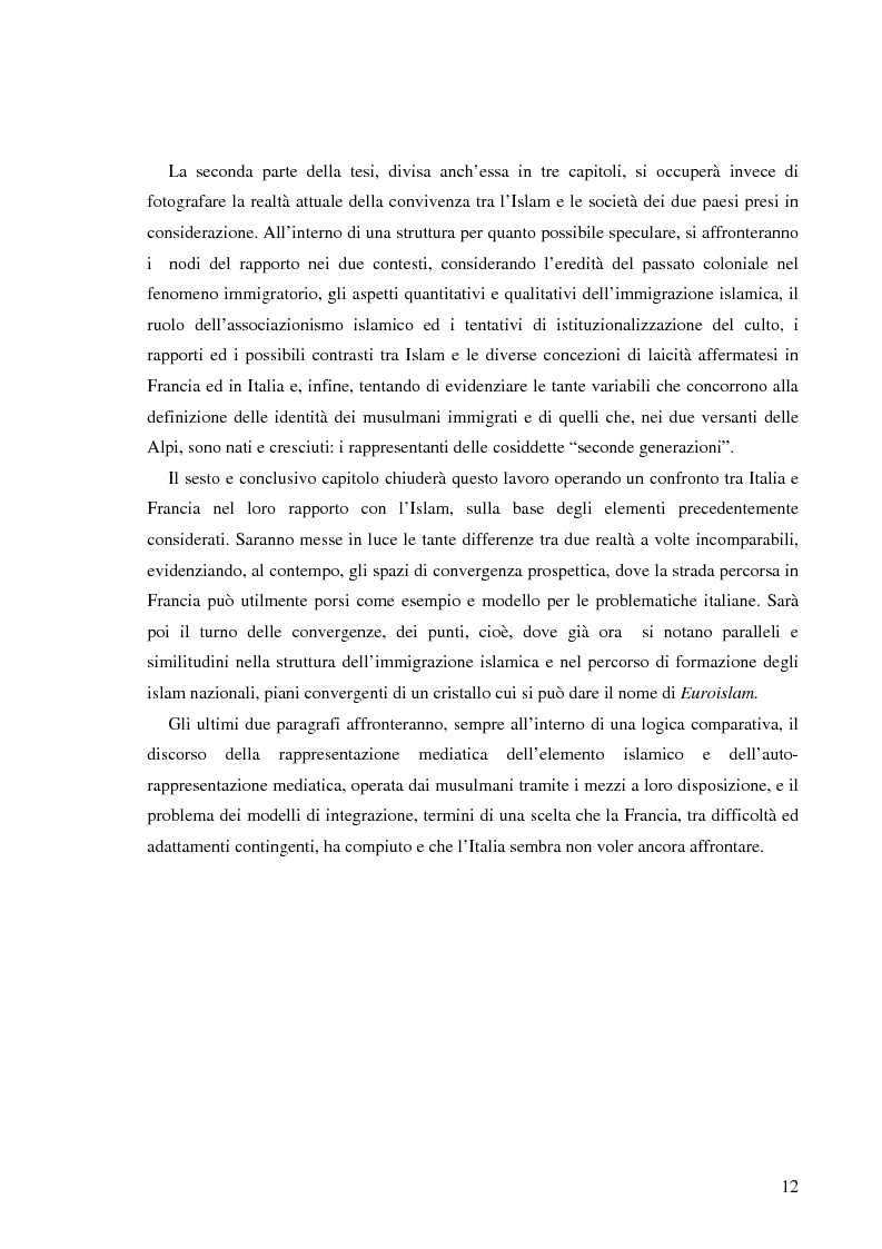 Anteprima della tesi: Terre di Islam. Italia e Francia nel mutare di un rapporto., Pagina 9