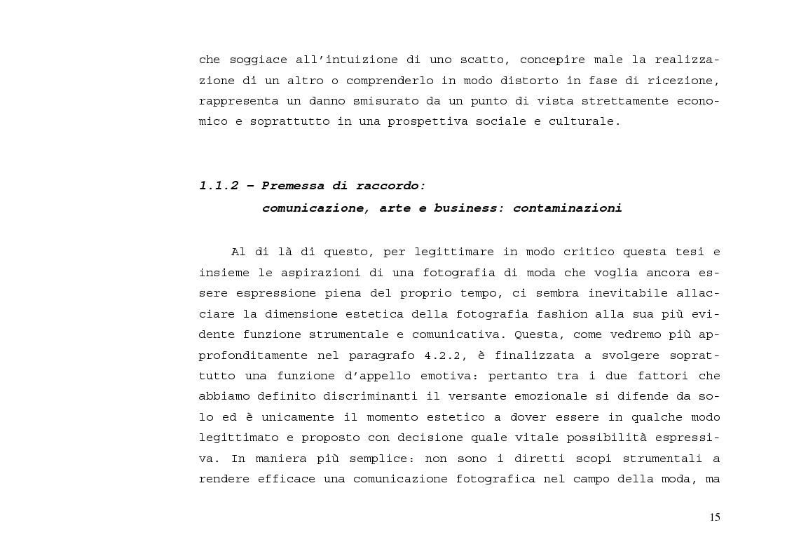Anteprima della tesi: L'immagine sensibile e la sensibilità all'immagine. Estetica ed emozione nella fotografia di moda tra arte e business., Pagina 11