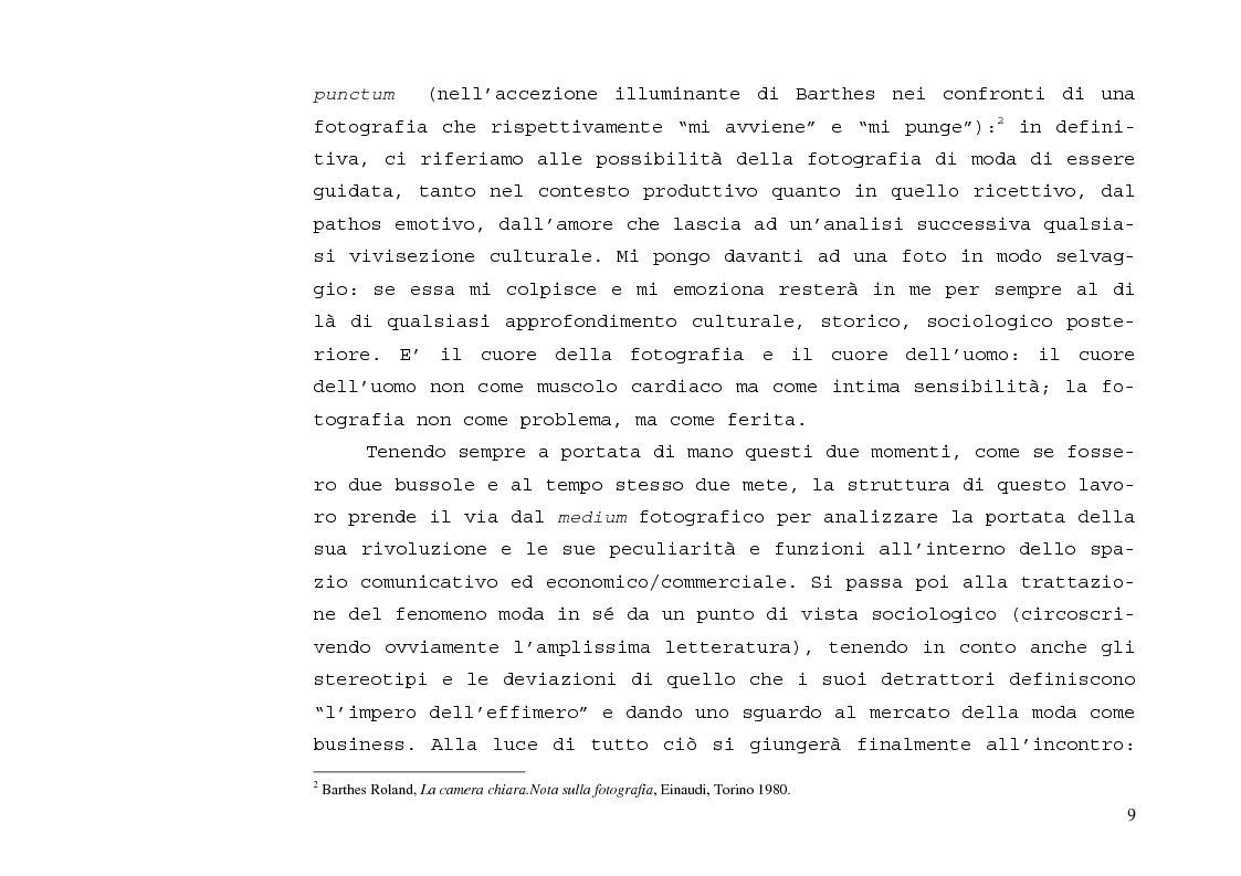 Anteprima della tesi: L'immagine sensibile e la sensibilità all'immagine. Estetica ed emozione nella fotografia di moda tra arte e business., Pagina 5