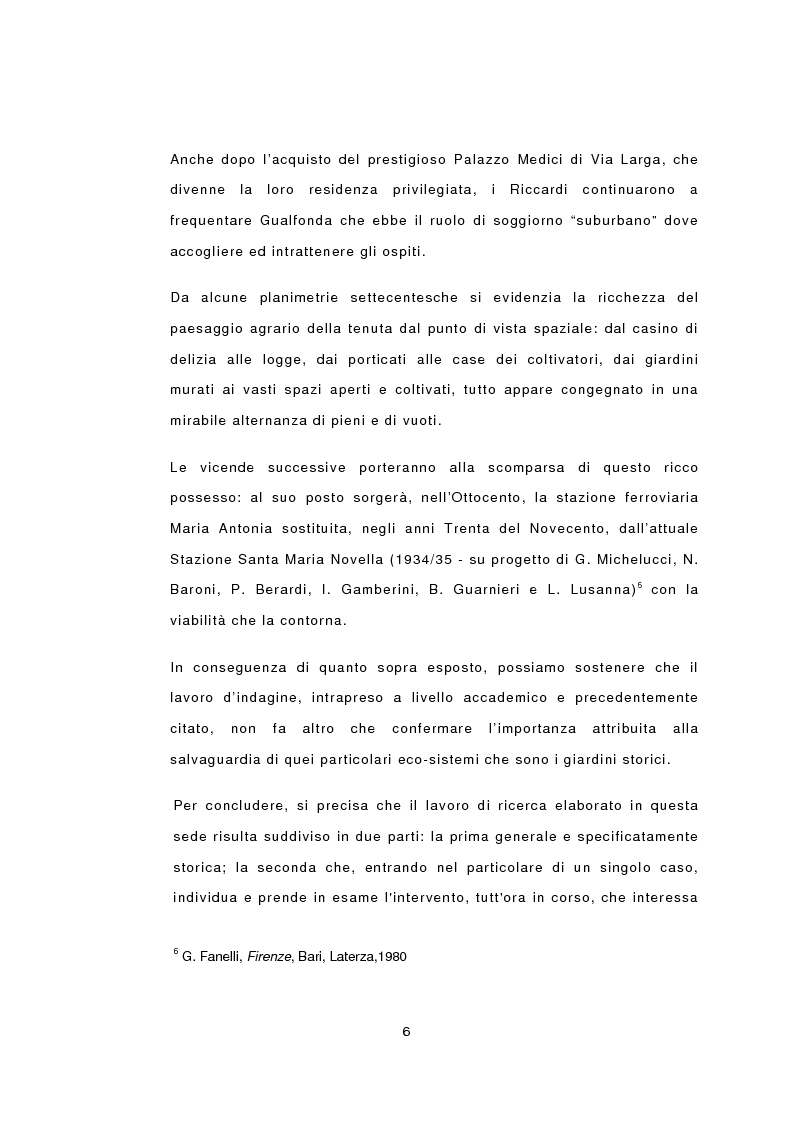 Anteprima della tesi: I giardini nella storia di Firenze. Un esempio di recupero nel cuore della città: il Giardino Mozzi Bardini, Pagina 6