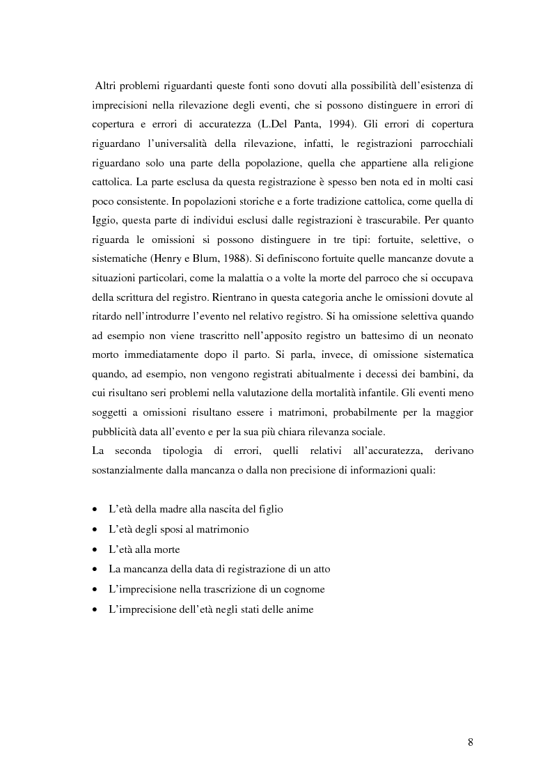 Anteprima della tesi: Analisi biodemografica di una popolazione dell'Appennino Parmense: Iggio (secoli XVIII-XX), Pagina 5