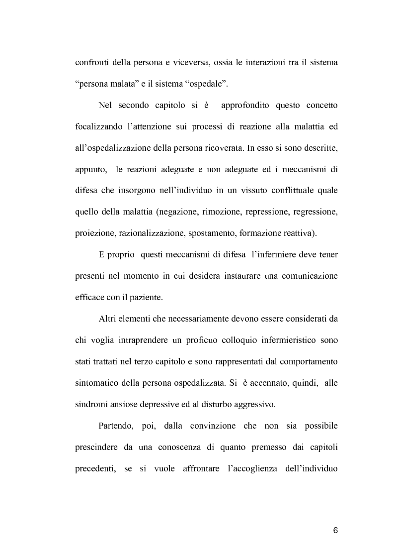 Anteprima della tesi: La comunicazione come strumento terapeutico: l'importanza della raccolta dei dati nel processo di nursing, Pagina 5