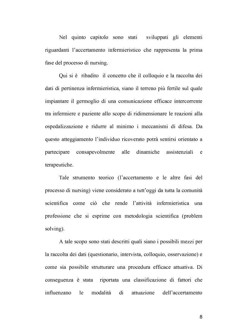 Anteprima della tesi: La comunicazione come strumento terapeutico: l'importanza della raccolta dei dati nel processo di nursing, Pagina 7