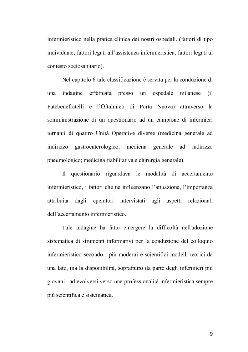 Anteprima della tesi: La comunicazione come strumento terapeutico: l'importanza della raccolta dei dati nel processo di nursing, Pagina 8