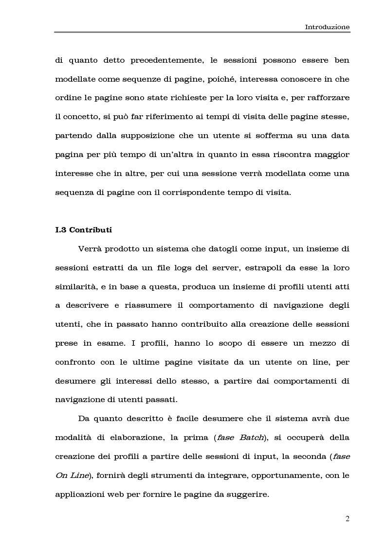 Anteprima della tesi: Clustering di transazioni web sulla base della similarità degli accessi, Pagina 2