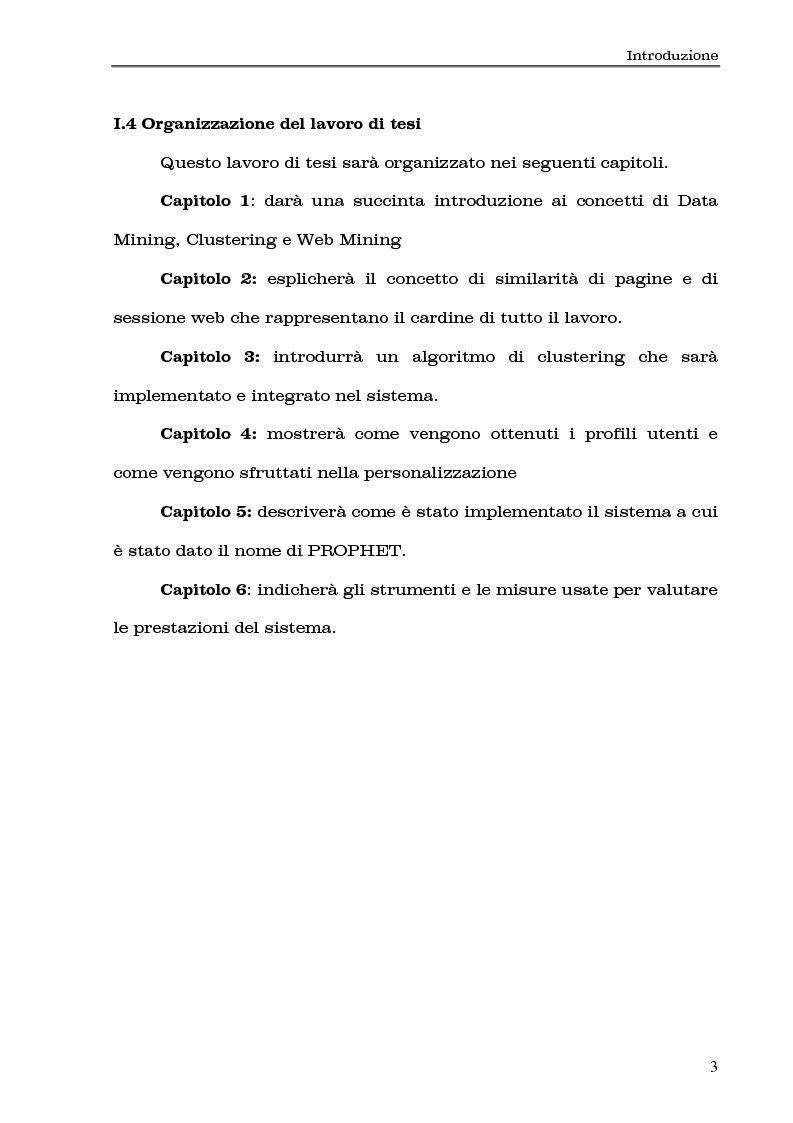 Anteprima della tesi: Clustering di transazioni web sulla base della similarità degli accessi, Pagina 3