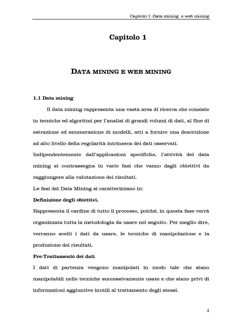 Anteprima della tesi: Clustering di transazioni web sulla base della similarità degli accessi, Pagina 4