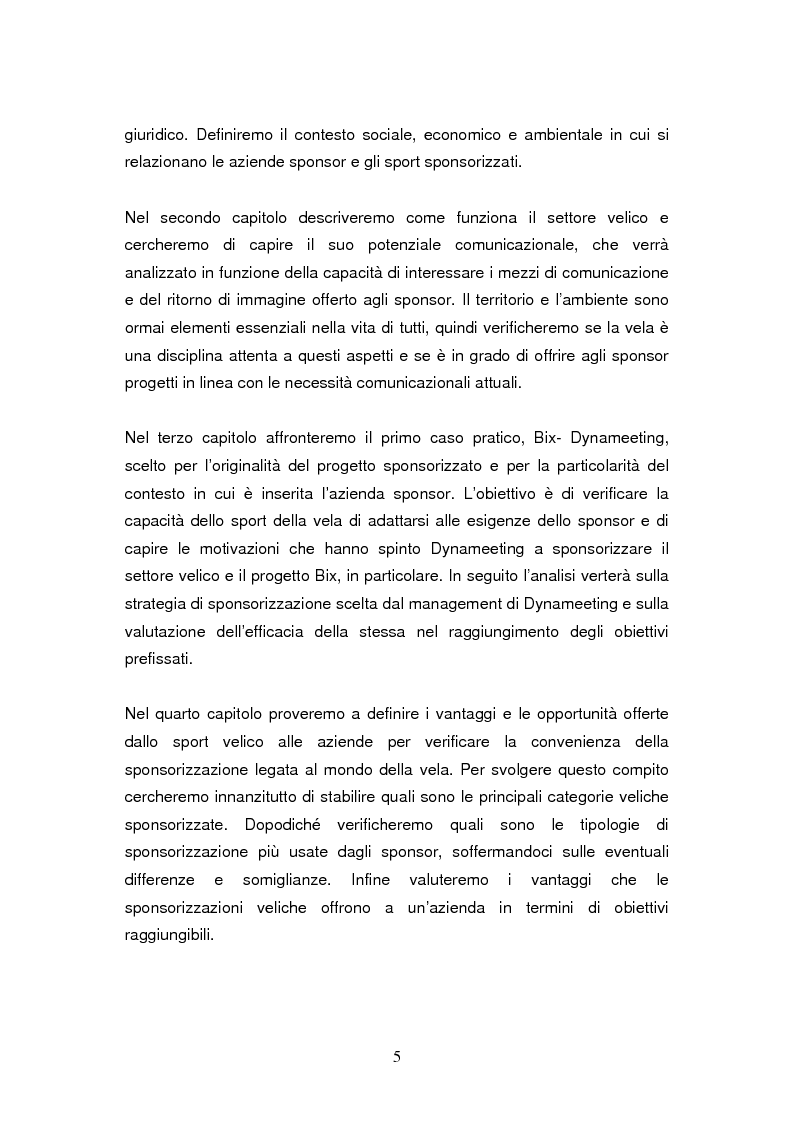 Anteprima della tesi: Le sponsorizzazioni nel settore della vela: i casi Bix-Dynameeting e Paul&Shark, Pagina 2