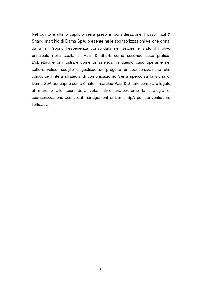 Anteprima della tesi: Le sponsorizzazioni nel settore della vela: i casi Bix-Dynameeting e Paul&Shark, Pagina 3