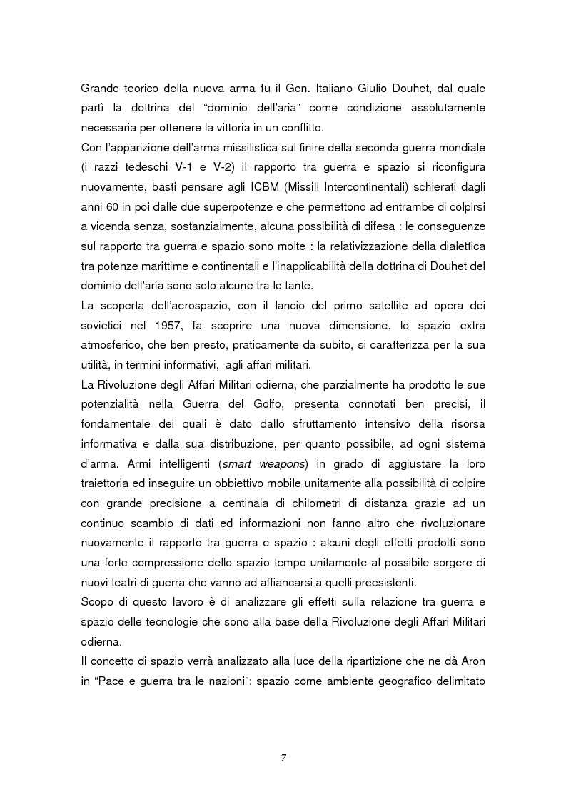 Anteprima della tesi: Guerra e spazio. Nuove tecnologie e rivoluzione degli affari militari., Pagina 2
