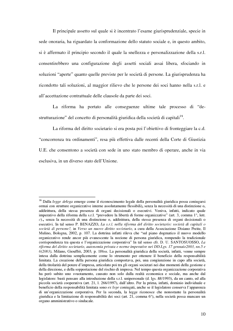 Anteprima della tesi: Il potere di amministrazione del socio nella nuova S.r.l., Pagina 10