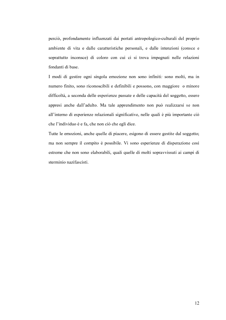 Anteprima della tesi: Il gesto e l'anima. Il ruolo dell'educatore come interprete dell'emotività. Esperienza in una casa di riposo., Pagina 12