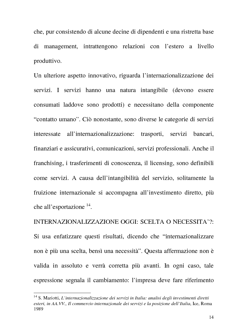 Anteprima della tesi: Le strategie di internazionalizzazione delle piccole e medie imprese, Pagina 14