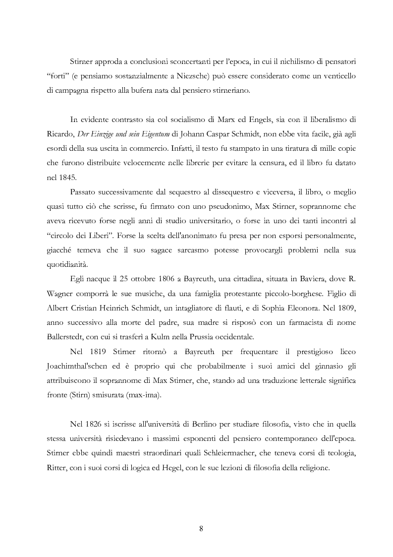 Anteprima della tesi: L'individuo e l'esistenza in Max Stirner, Pagina 7