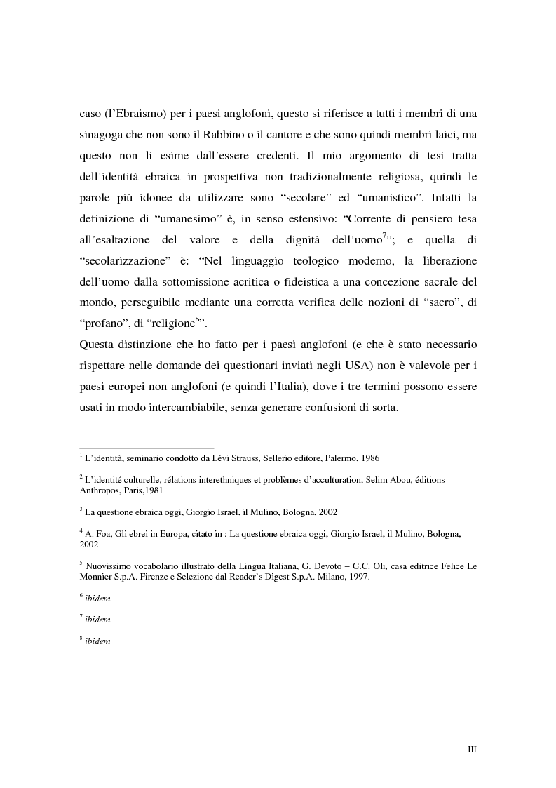 Anteprima della tesi: L'identità ebraica laica. Un confronto tra la prospettiva italiana e quella statunitense, Pagina 3