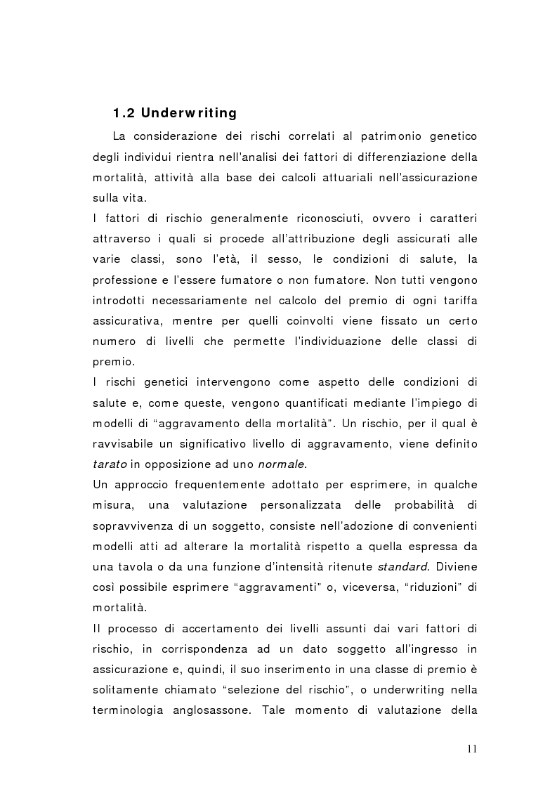 Anteprima della tesi: L’influenza dei test genetici sull’underwriting dell’assicurazione vita, Pagina 8