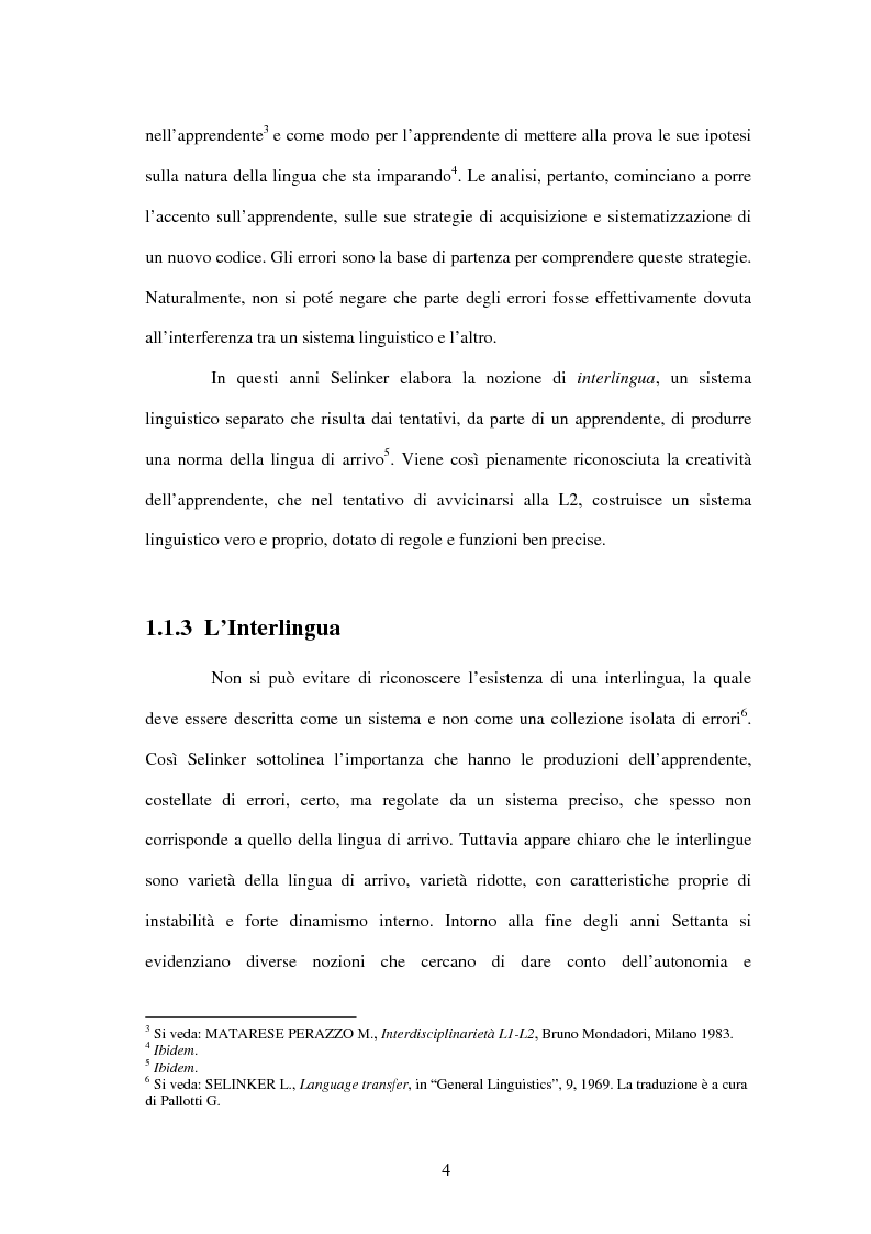 Anteprima della tesi: Interlingua e profilo d'apprendente: l'italiano L2 di Viktorija, un'allieva di origine ucraina, Pagina 8