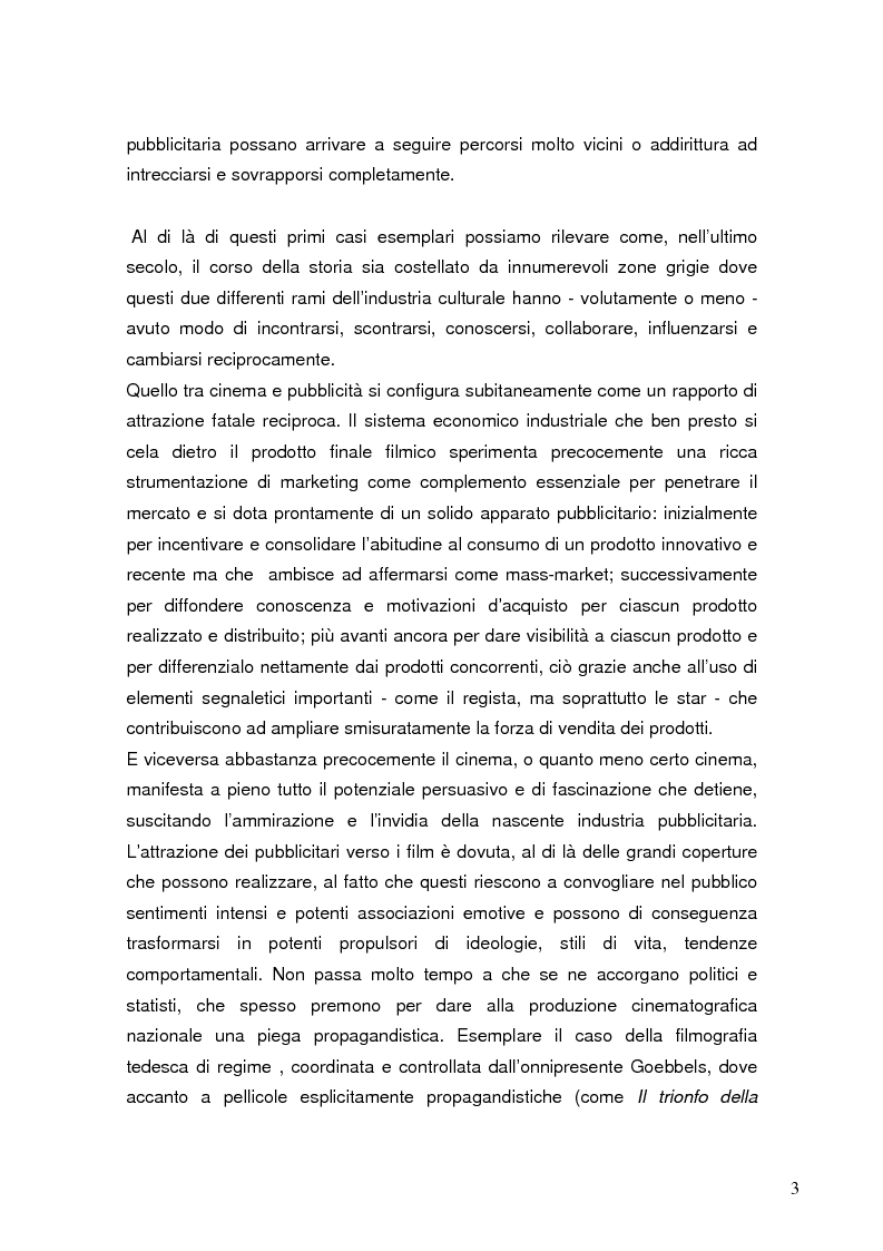 Anteprima della tesi: Product Placement Cinematografico: il Film Come Vetrina Narrativa, Pagina 3