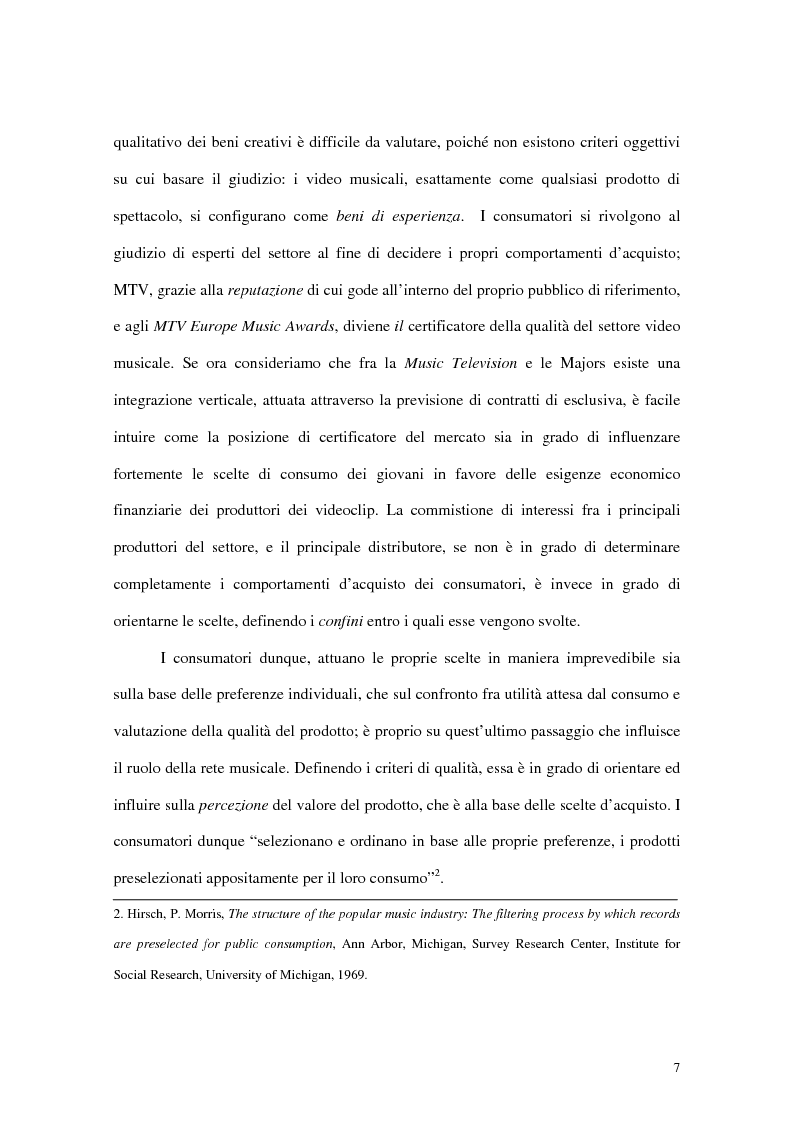 Anteprima della tesi: La valutazione della qualità nel settore dello spettacolo:l'esperienza degli MTV Europe Music Awards, Pagina 4