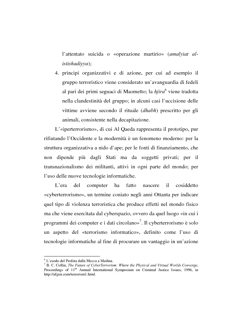 Anteprima della tesi: Terrorismo: dal fondamentalismo religioso ad Internet, Pagina 5
