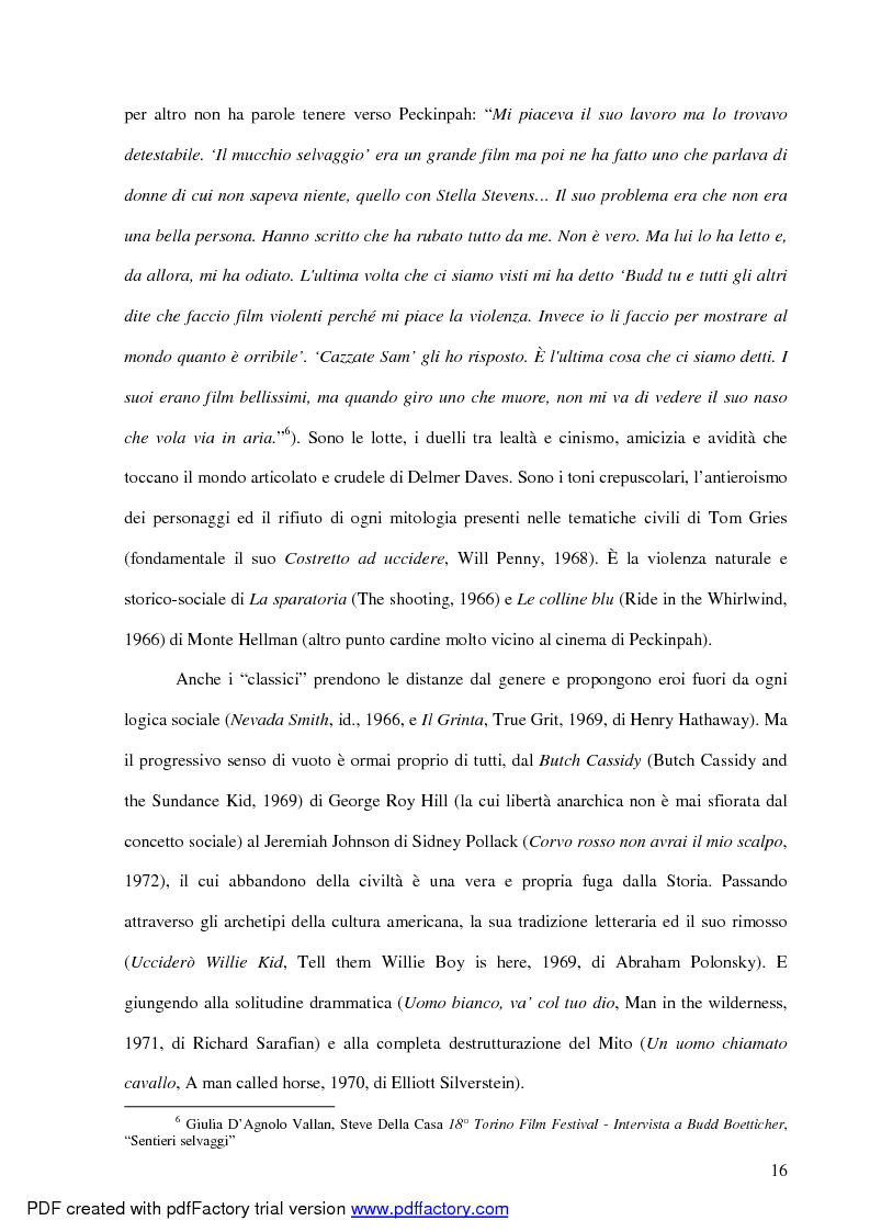 Anteprima della tesi: "Bisogna ragionare con il cervello, le pistole non bastano più". Azione, spettacolo e rivoluzione nel cinema di Sam Peckinpah, Pagina 12