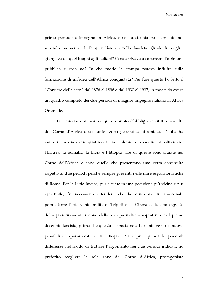 Anteprima della tesi: Imperialismo e immaginario coloniale: L’Africa orientale attraverso le pubblicazioni del “Corriere della sera” (1880-1940)., Pagina 4