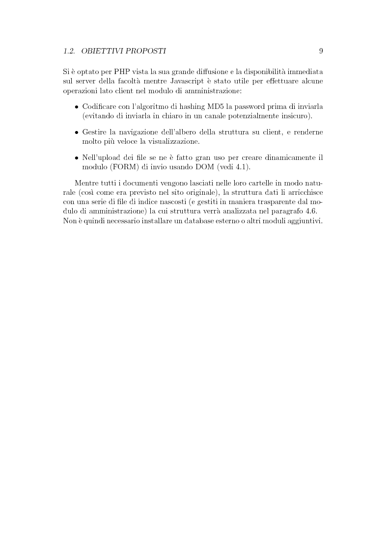 Anteprima della tesi: Sistema automatizzato per l'archiviazione e la pubblicazione di materiale didattico su web, Pagina 3