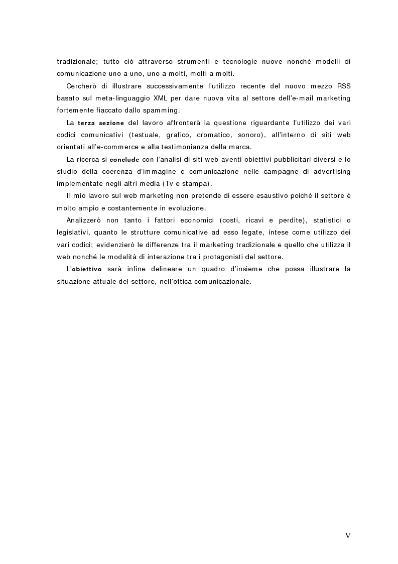 Anteprima della tesi: Web Marketing: un'analisi del problema. Utilizzo efficace dei codici comunicativi, Pagina 2