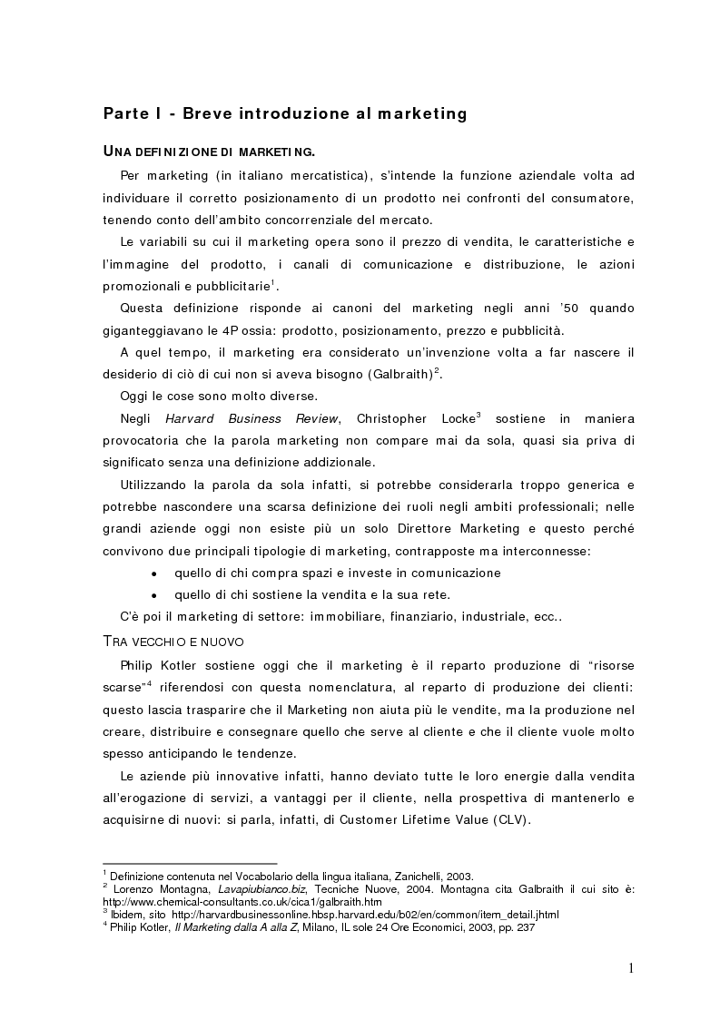 Anteprima della tesi: Web Marketing: un'analisi del problema. Utilizzo efficace dei codici comunicativi, Pagina 3