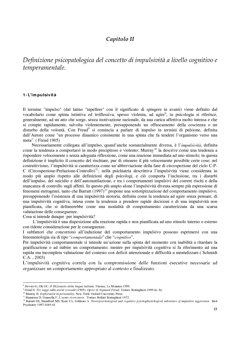 Anteprima della tesi: L'impulsività come dimensione psicopatologica transnosografica, Pagina 12