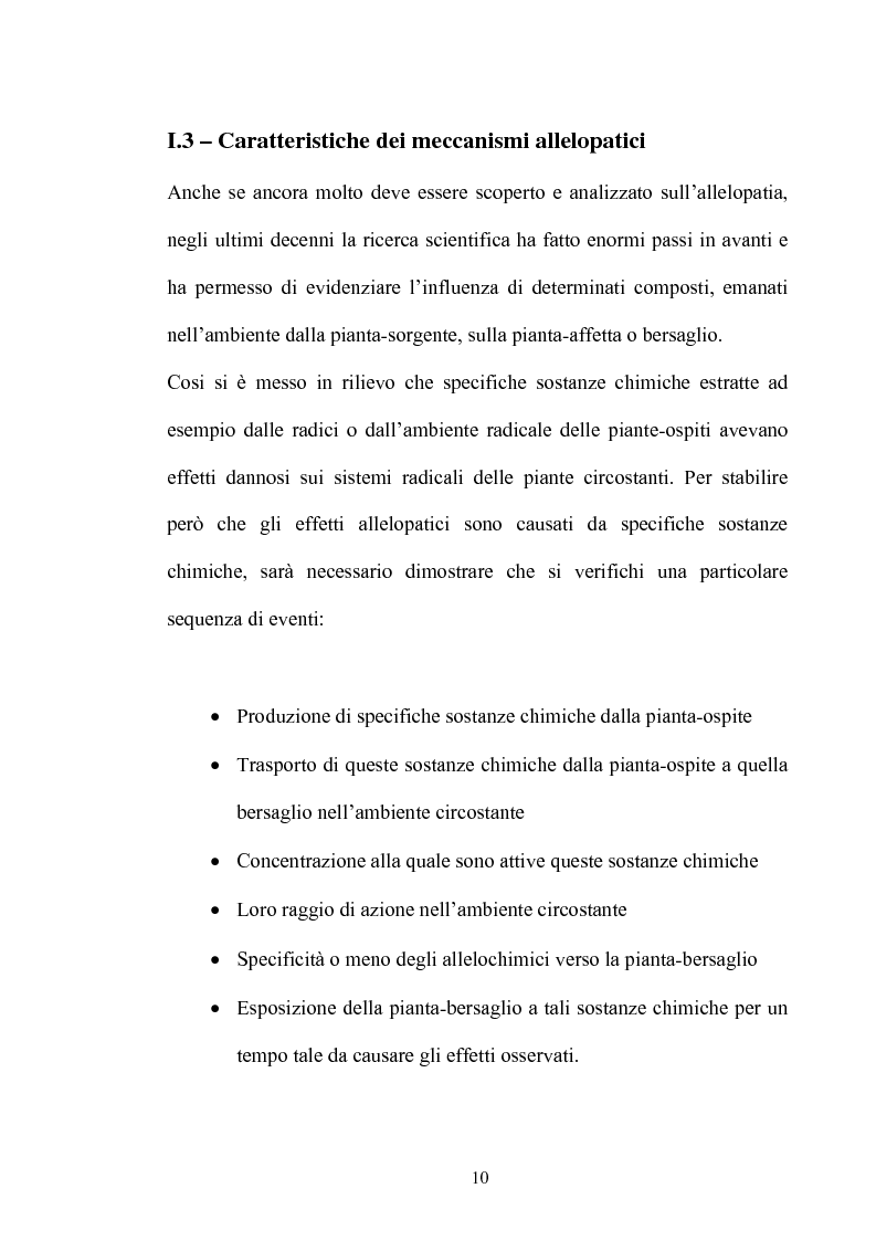 Anteprima della tesi: Potenziali allelochimici da Diplotaxis tenuifolia L.: effetti biologici, morfologici ed ultrastrutturali sulla germinazione e sviluppo dei semi di Raphanus sativus L. Saxa., Pagina 10