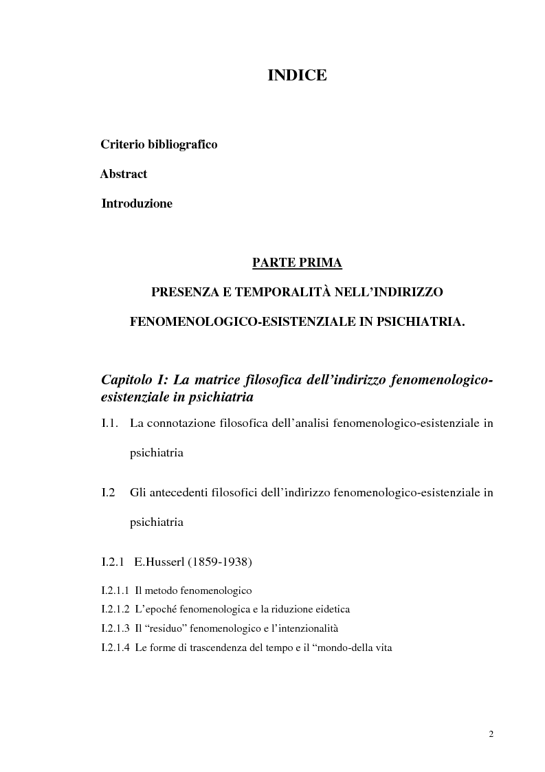 Indice della tesi: L'analisi fenomenologica della temporalità in Mrs. Dalloway di Virginia Woolf, Pagina 1