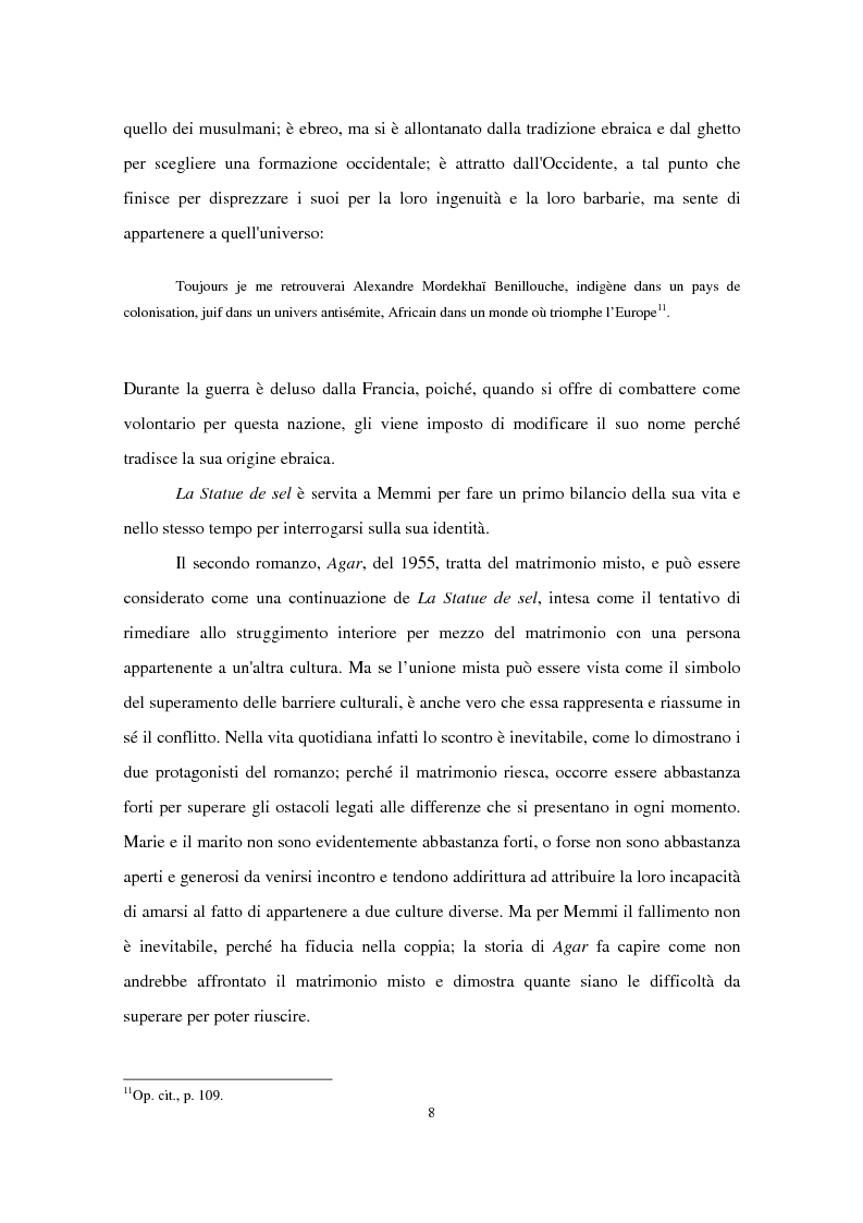 Anteprima della tesi: Traduzione di "Agar" di Albert Memmi, Pagina 7